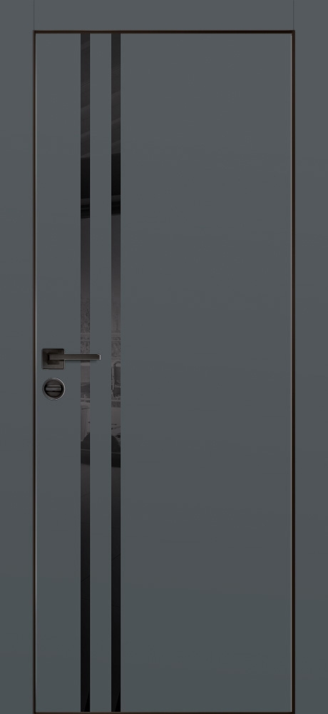 Фото Межкомнатная дверь PX-11  черная кромка с 4-х ст. Графит матовый