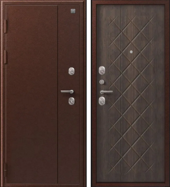 Фото Дверь V-02 медь антик - венге DIS007340