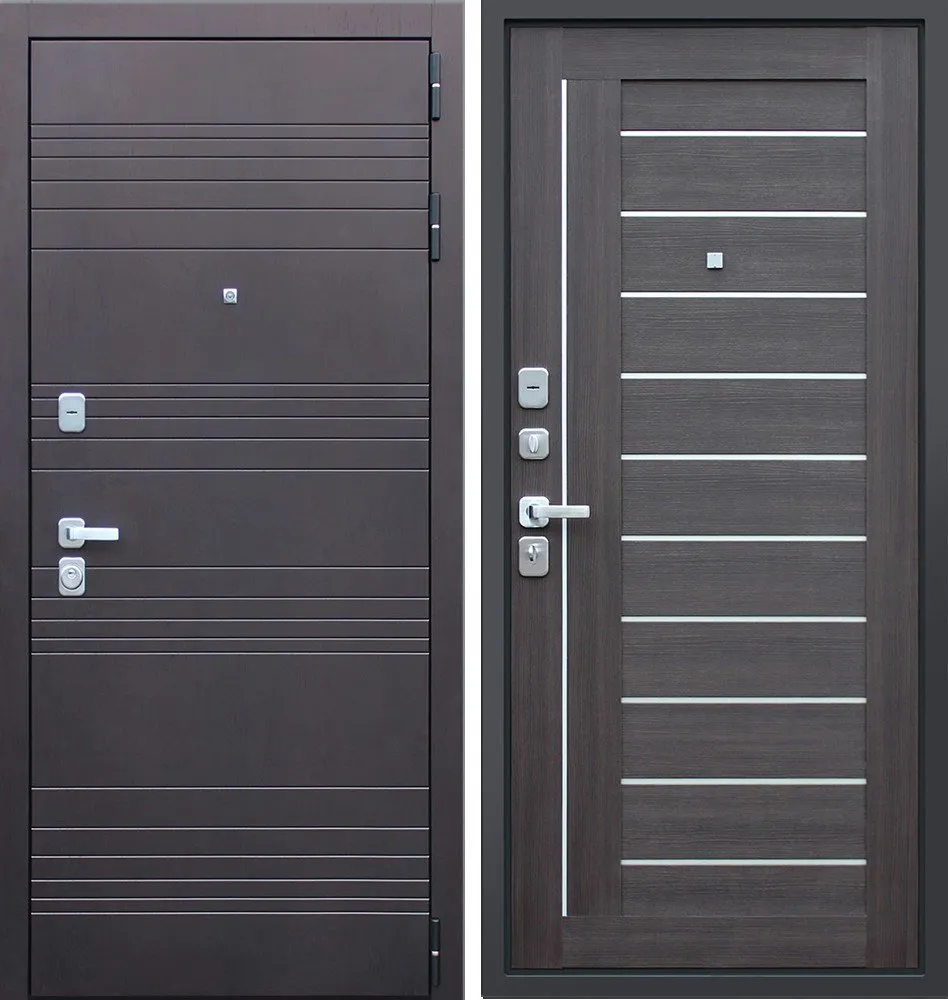 Фото Дверь Дуэт орех рифленый DIS006696