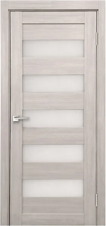 Фото Межкомнатная дверь Легенда X-4 тон Белая лиственница Остекление Сатинат белое