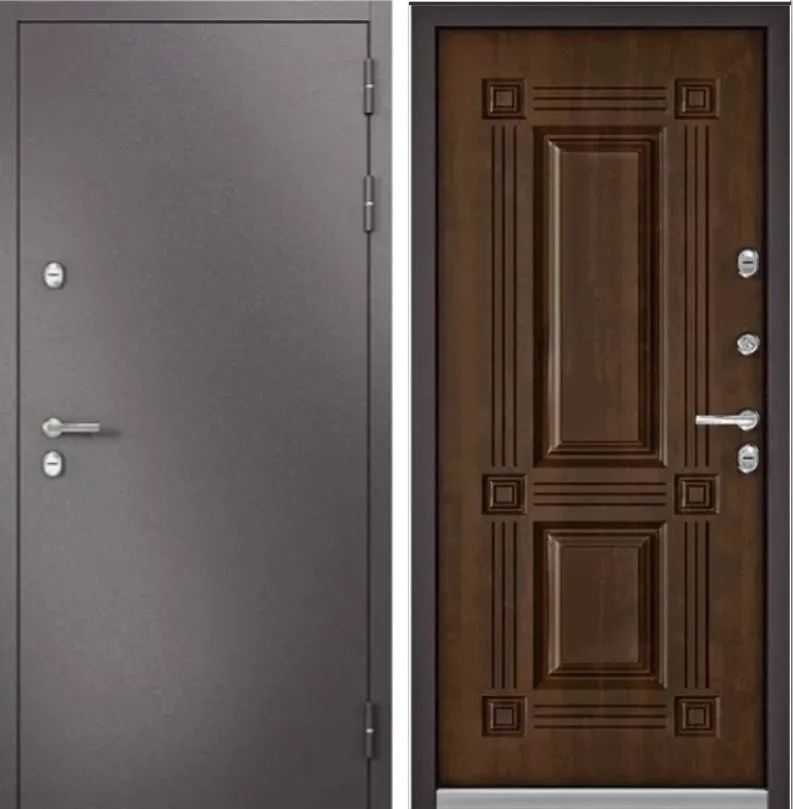 Фото Дверь Бульдорс TERMO STANDART MP БУКЛЕ шоколад/Орех грецкий 10T-104 DIS006935